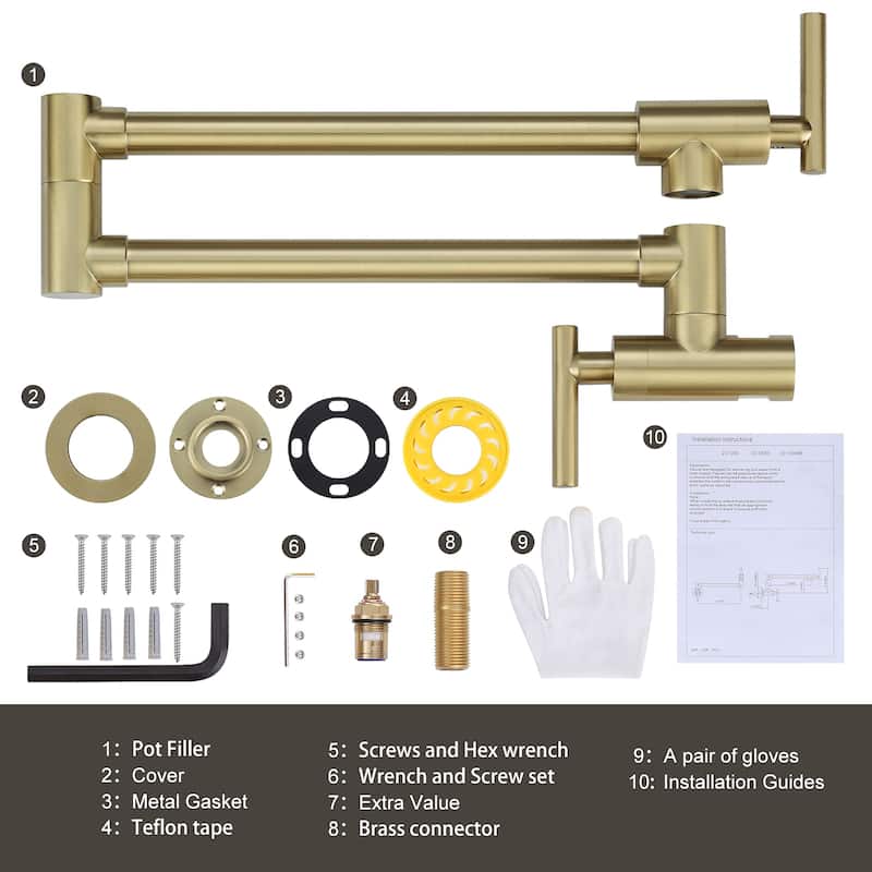 WOWOW Folding Wall Mount Faucets Stretchable
