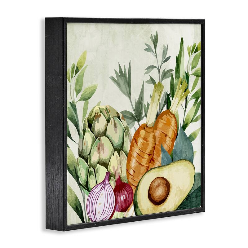Stupell Organic Vegetable Harvest Framed Giclee Art Design By Kim Allen