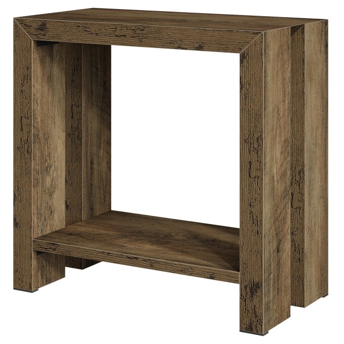23.62'' Rustic Side Table, Wooden End Table, Night Stand with Shelf