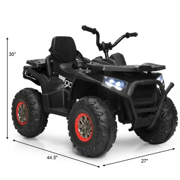 dimension image slide 2 of 3, 12V Kids Electric 4-Wheeler ATV with 2 Speeds and LED Lights - 44.5" x 27" x 30" (L x W x H)