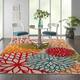 Nourison Aloha Floral Modern Indoor/Outdoor Area Rug - 9'6" x 13' - Red/Orange