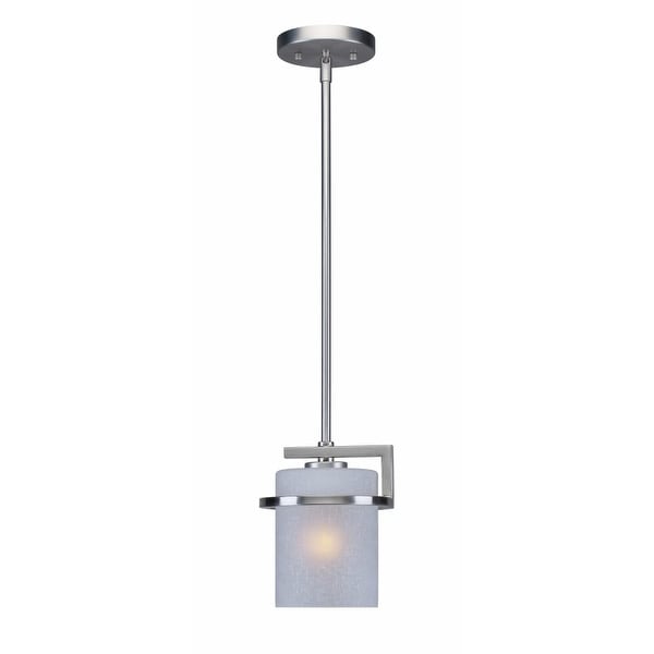 Forte Lighting 2405-01 6.5" Wide 1-Light Mini Pendant with White Linen Glass Shade