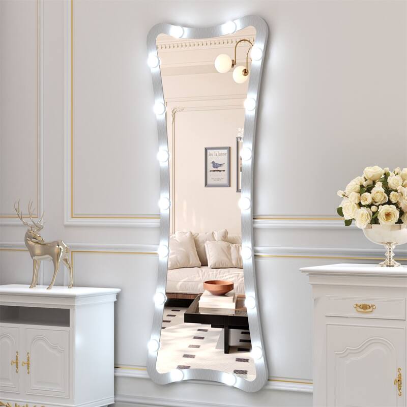63"H Full Length Mirror with 3 Color Modes Lighted and Touch Control