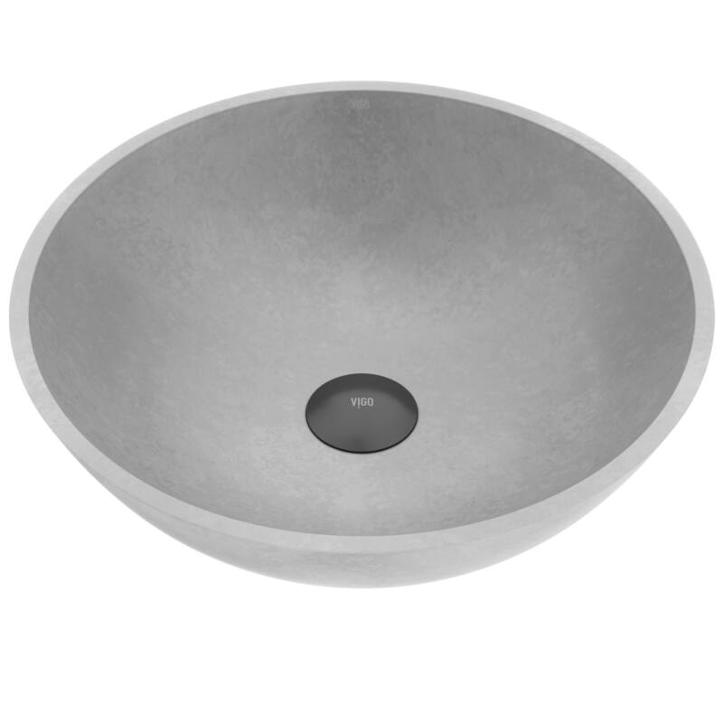 Vigo VG04066 Ravenna Gothic 16" L x 16" W x 5" H Circular Concrete
