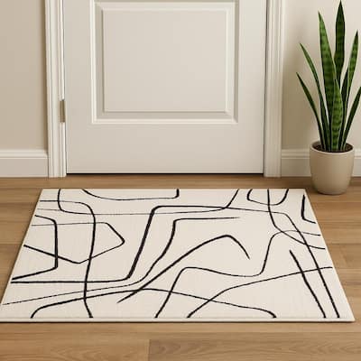 HomeRoots Abstract Rectangle Area Rug