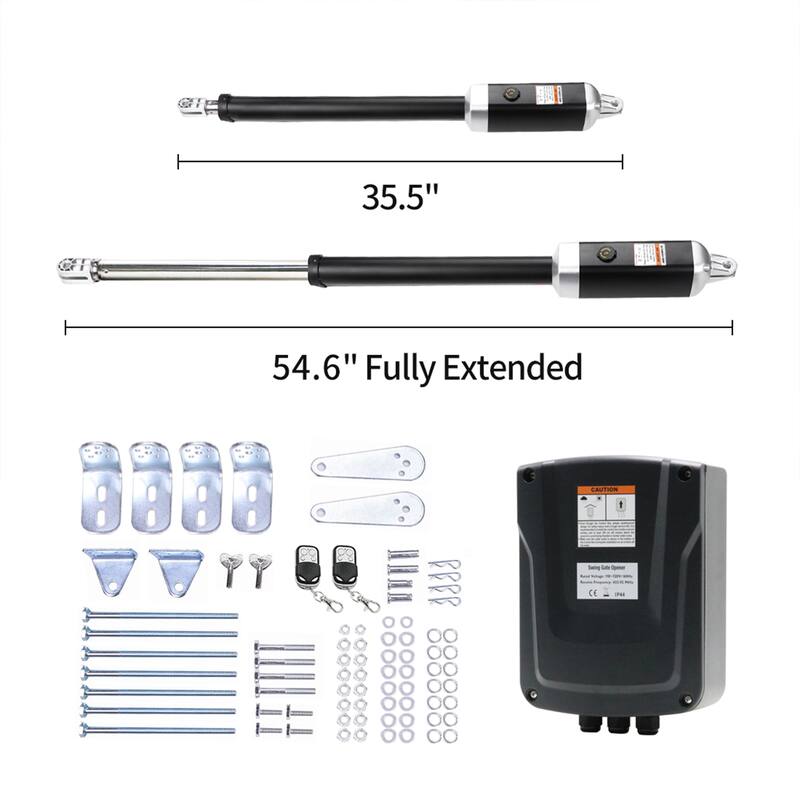 ALEKO Full Solar Kit Gate Operator Opener for Single Swing Gates up to 1100 lbs