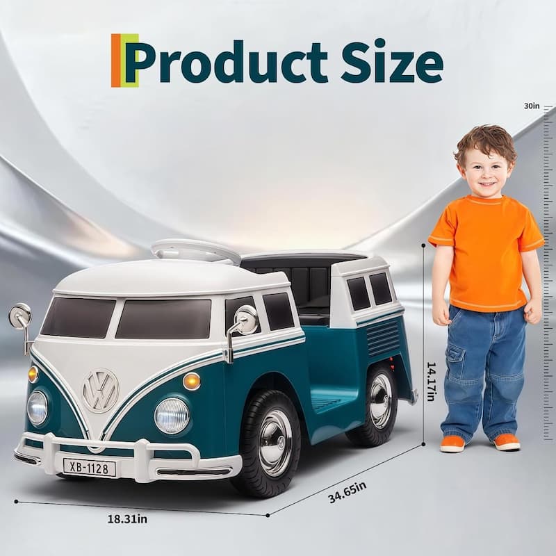 6V Electric Ride on Car, Licensed Volkswagen Ride on Bus for Kids, Pink