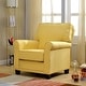 preview thumbnail 9 of 8, Charmayne Transitional Linen Padded Chair with Rolled Arms by Furniture of America Yellow