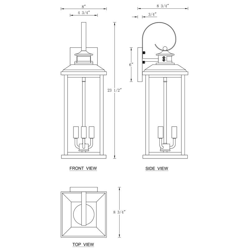 C Cattleya 1-Pack 3 Light 23" Motion Sensor Dusk to Dawn Outdoor Wall Lights