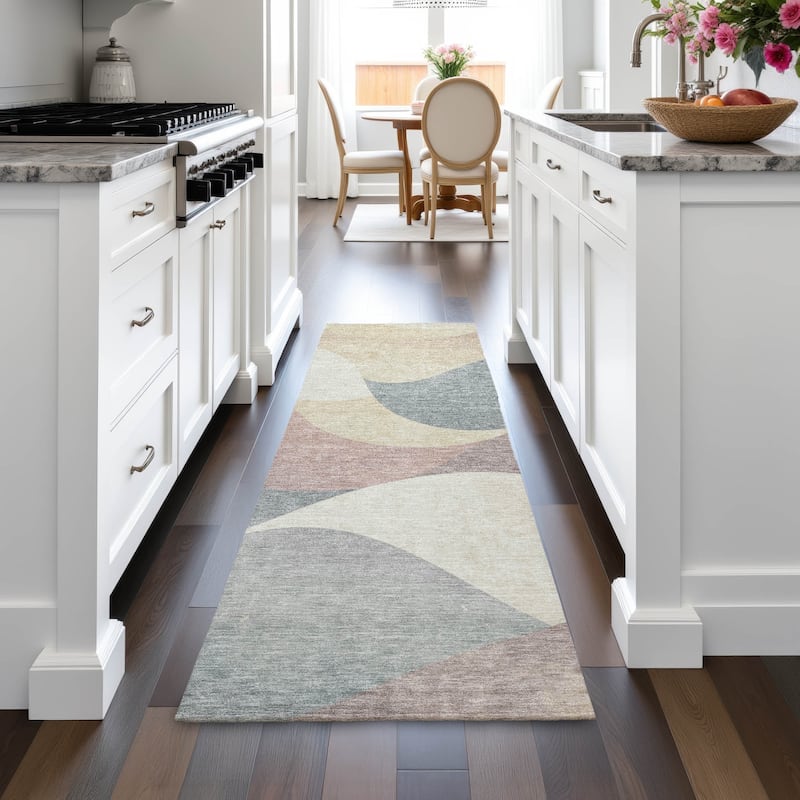 Machine Washable Indoor/Outdoor Soft Contemporary Chantille Rug