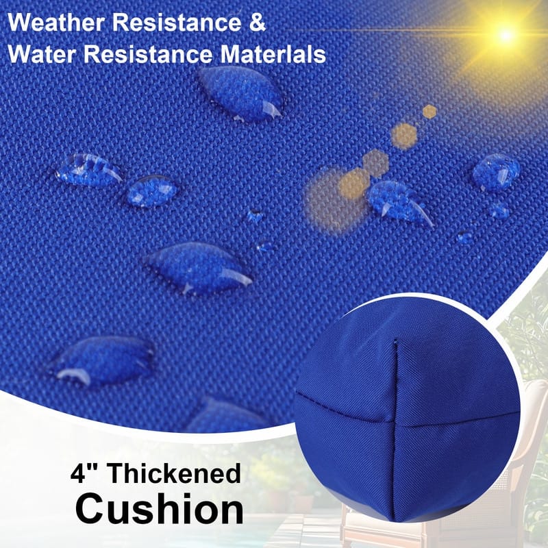 2 Pcs Set High Back Patio Chair Cushions, 44'' x 22''x 4''Tufted Rocking Chair Cushions, for Garden Porch Home Office Chair Use