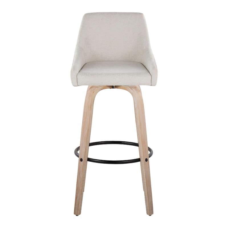 The Gray Barn Hadley 30" Fixed-Height Bar Stool with Bent Wood Legs & Round Footrest (Set of 2)