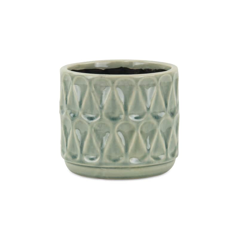 Lacrima Green Ceramic Droplet Pot - Medium