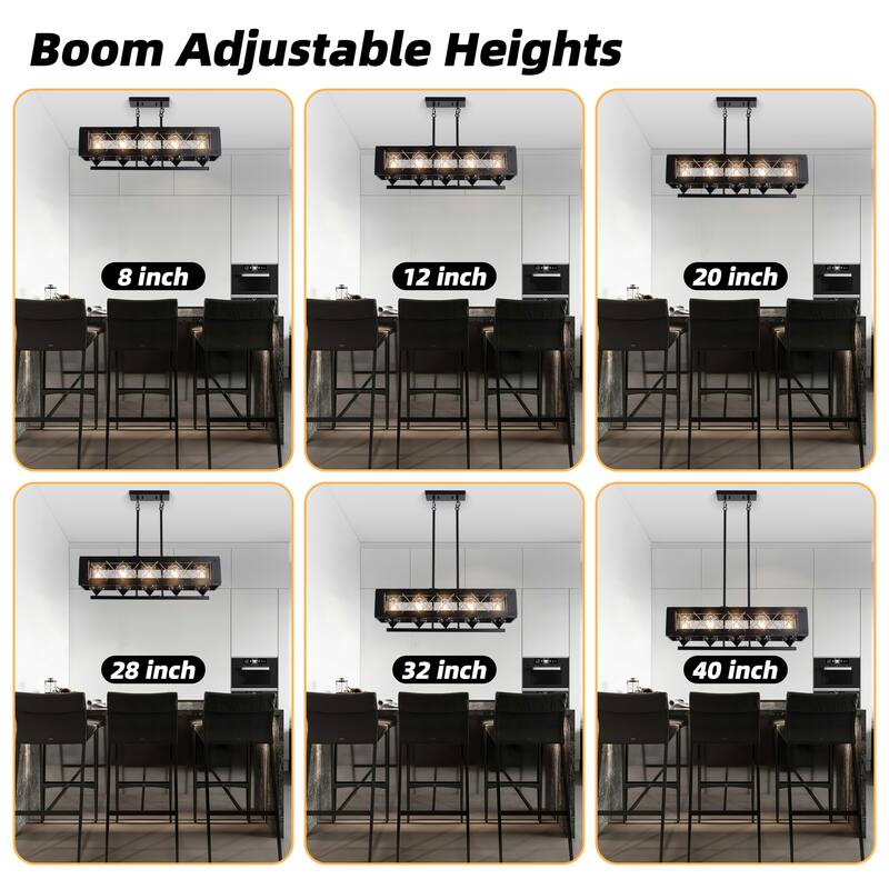 Noah 31.5 in. 5-Light Farmhouse Chandelier Light, Suitable for Living/Dining Room