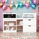 preview thumbnail 1 of 14, Twin Size Modern Low Loft Bed With Rolling Desk,Shelf and Drawers,Sturdy Construction White