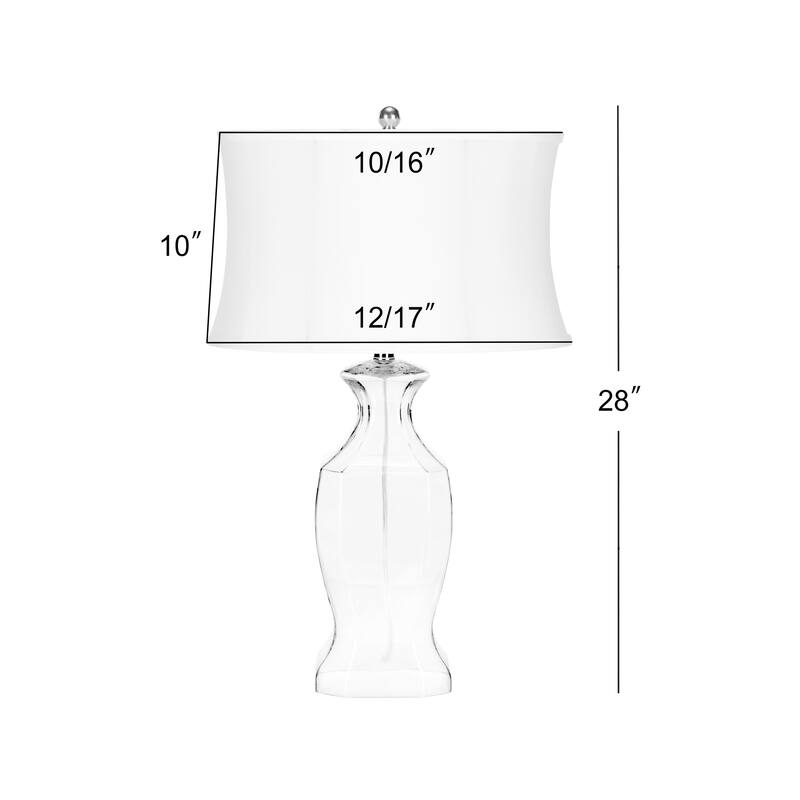 SAFAVIEH Lighting Gulzhan 27.5-inch Clear Glass Table Lamp (Set of 2) - 17"x12"x28" - 17Wx12Dx28H