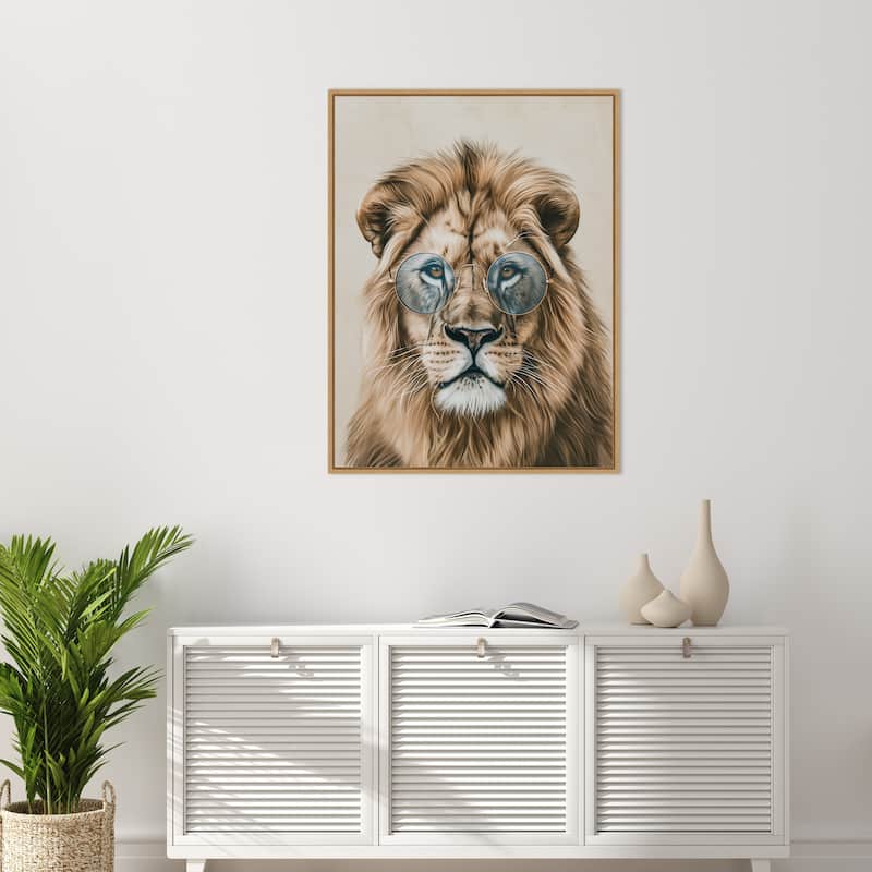 Cool Cat by Mowzu Framed Canvas Wall Art