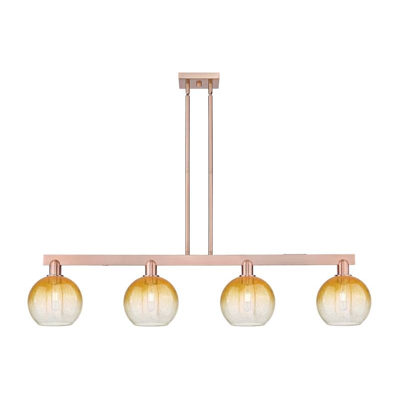 Innovations Lighting 716-4I-12-48 Brookhaven Globe Linear Brookhaven - Antique Copper / Amber