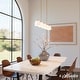 preview thumbnail 5 of 5, Hunter + Jasmine Roth Harlowe Modern Luxe Gold Milk Glass 5-Light Linear Chandelier - Transitional, Contemporary
