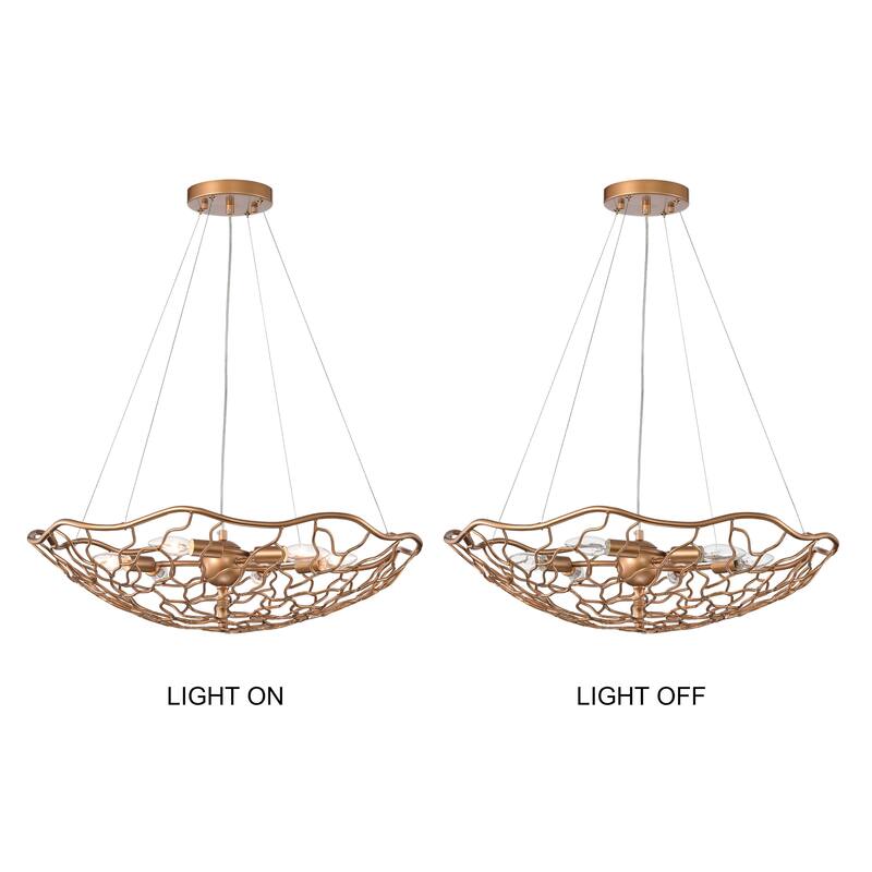 Francisca Shiny Bronze Hand-made Frame Chandelier - 26 inches in diameter x 6.7 inches H