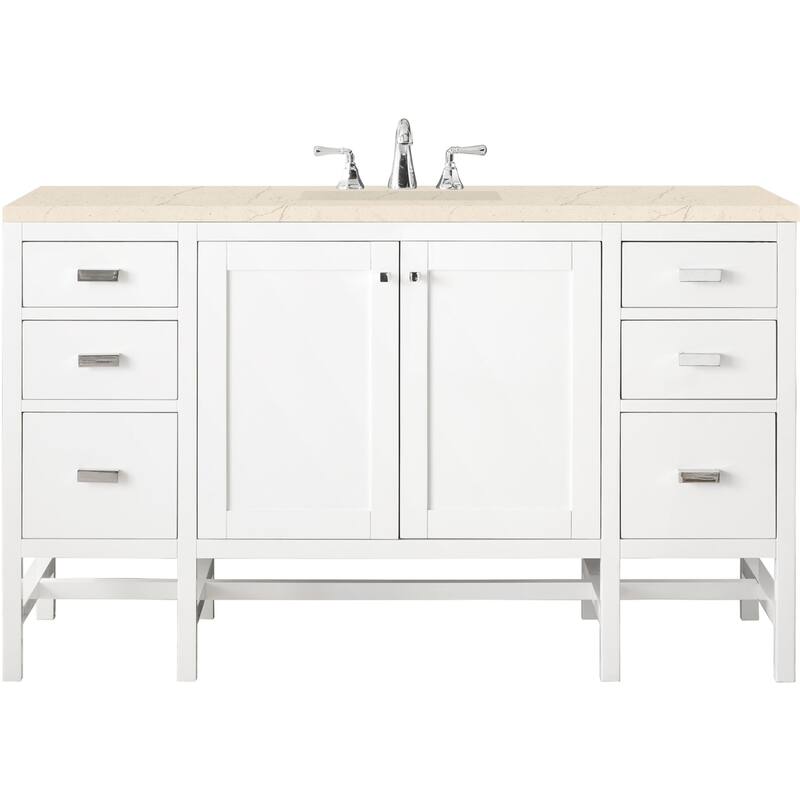 James Martin Vanities Addison 60" Single Basin Hardwood Vanity Set - Glossy White - Glossy