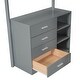 preview thumbnail 12 of 12, Teddy Fleece Twin Loft Bed with Shelves, Drawers and Desk, Gray