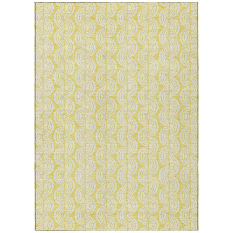 Machine Washable Indoor/ Outdoor Wavy Modern Chantille Rug