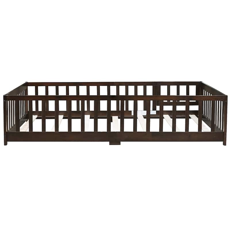 Full Size Floor Bed with Fence and Door