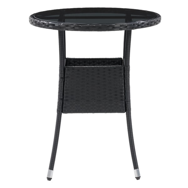 Black rattan online bistro table