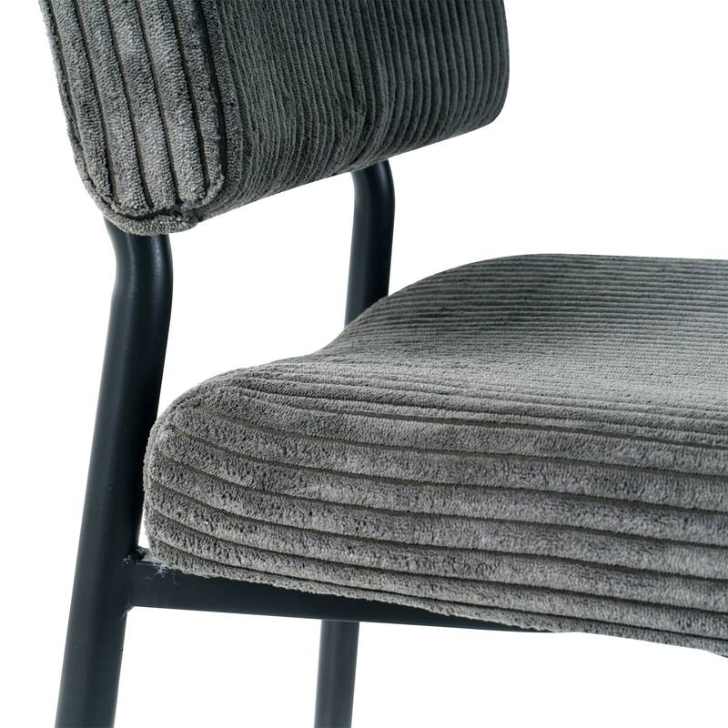 Set of 2 Fabric Dining Chair Grey Side Chair Accent Chairs with Back