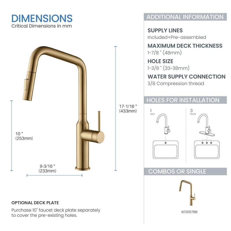High Arc Single Lever Kitchen Faucet with Pull Down Sprayer