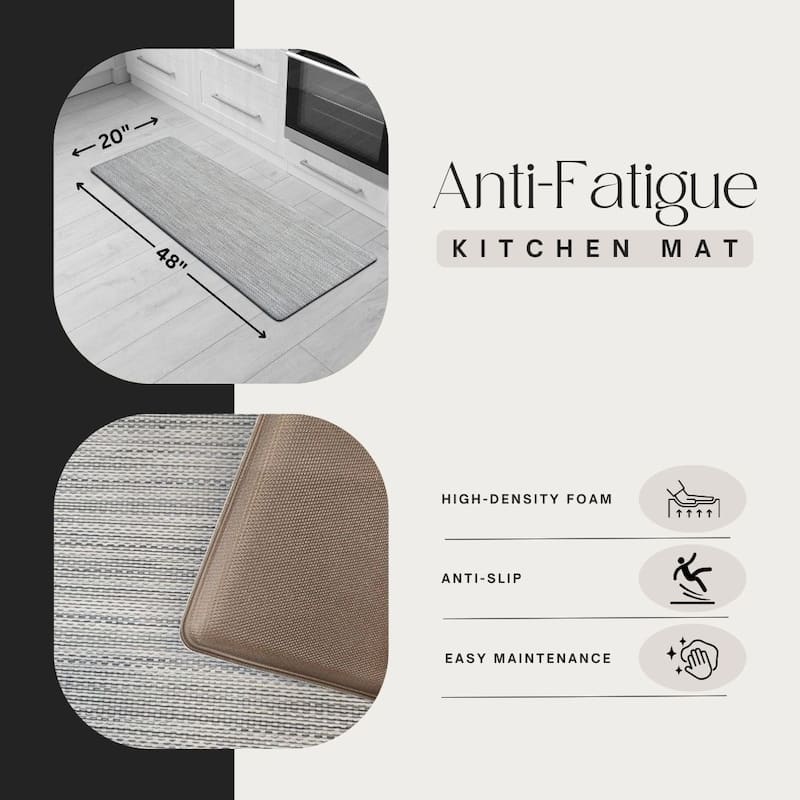 Ultra-Soft Anti Fatigue Kitchen Mat Kitchen Floor Runner 20x48 Inches - 48"L x 20"W x 6/8"H