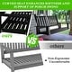 preview thumbnail 28 of 38, VEIKOUS 4 ft. Outdoor Wood Hanging Patio Porch Swing with Chains for 2 Person