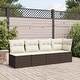 preview thumbnail 30 of 152, vidaXL Patio Sofa with Cushions Outdoor Seating Sectional Sofa Poly Rattan