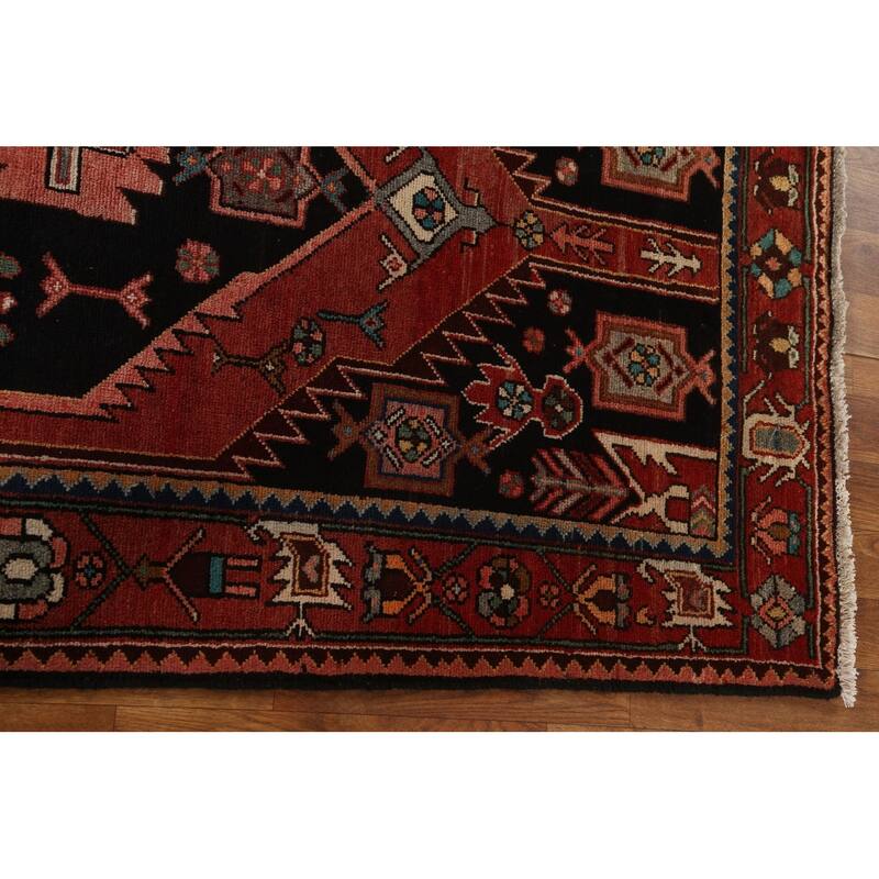 Tribal Geometric Hamedan Persian Runner Rug Wool Hand-knotted Carpet - 3'6" x 9'7"