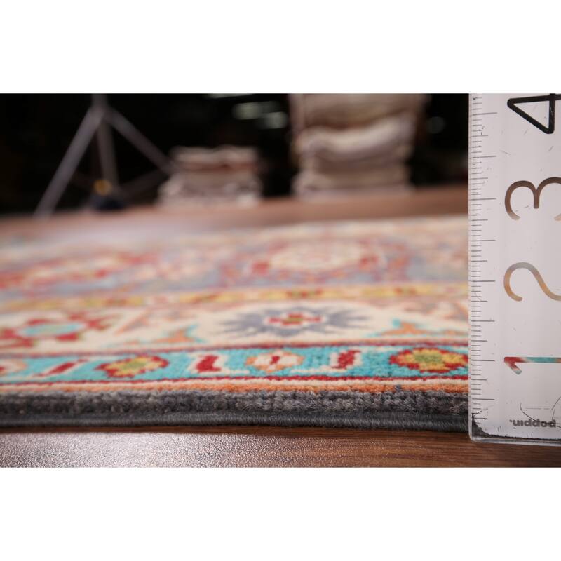 Blue Kazak Accent Rug Handmade Wool Carpet - 2'9" x 4'3"