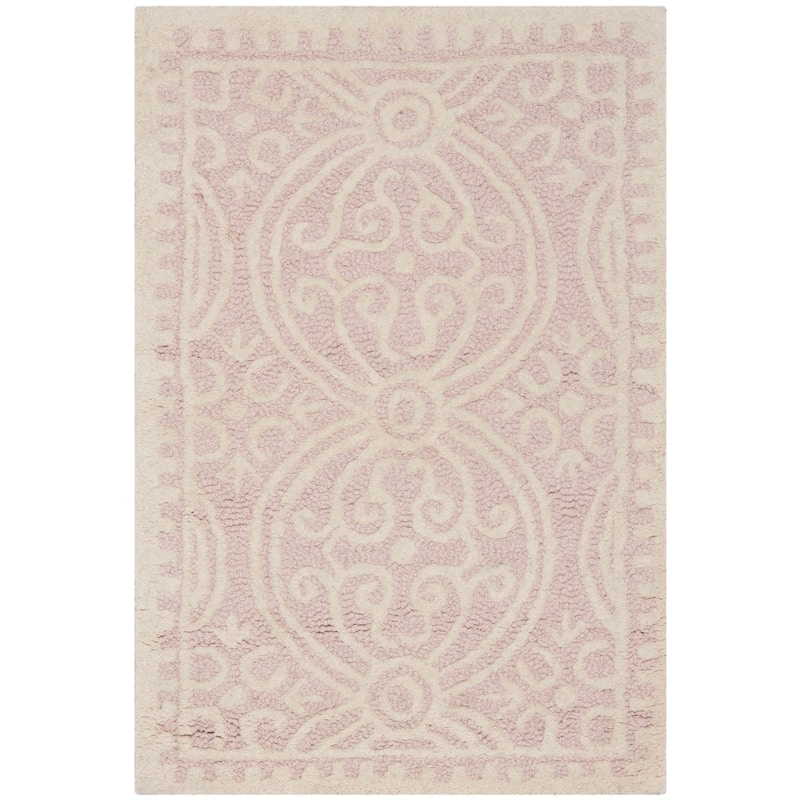 SAFAVIEH Handmade Cambridge Myrtis Moroccan Wool Rug - 2'6" x 4' - Light Pink/Ivory - Rectangle
