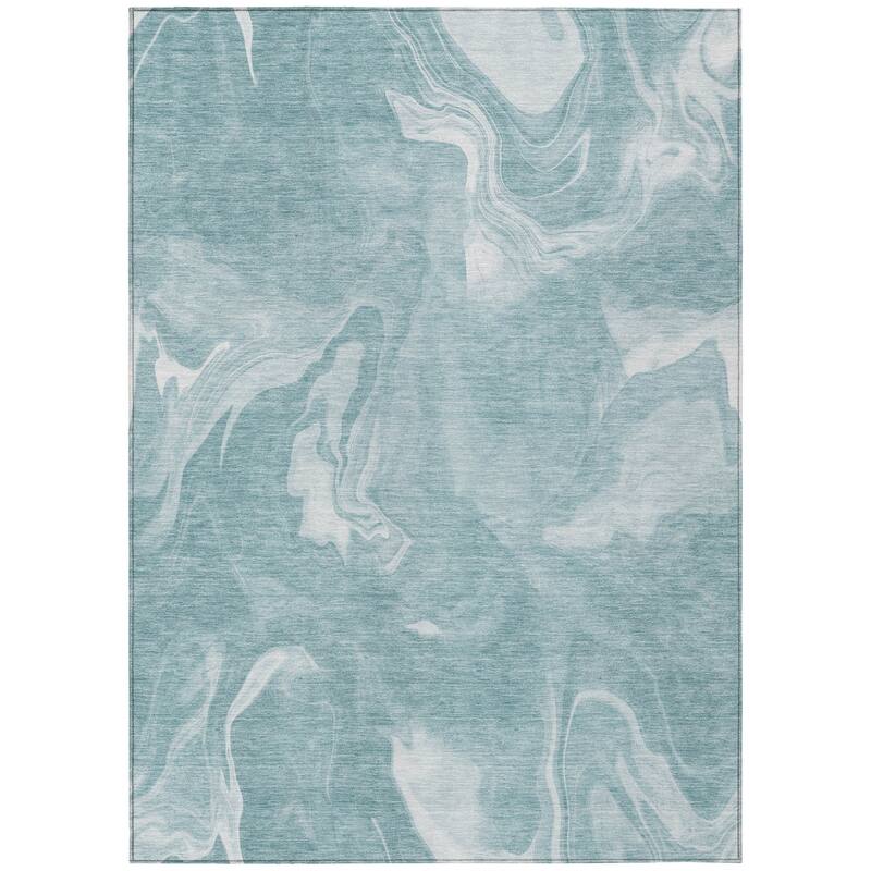 HomeRoots Abstract Transitional Rectangle Outdoor Rug - 5' X 8'