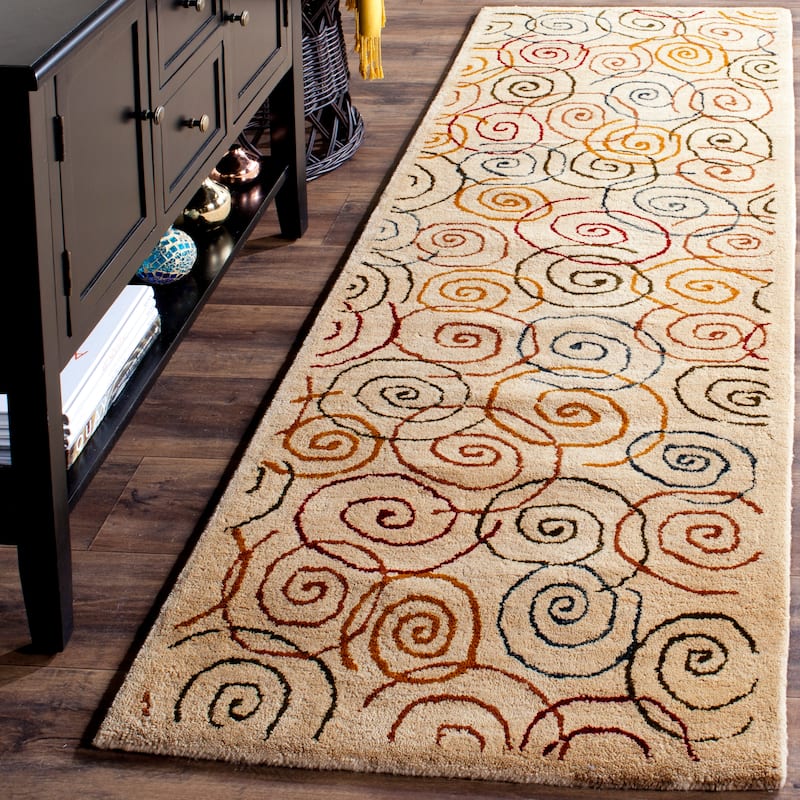 SAFAVIEH Handmade Hampton Reflection Modern Wool Rug - 2' 6" x 8' - Tan - Runner