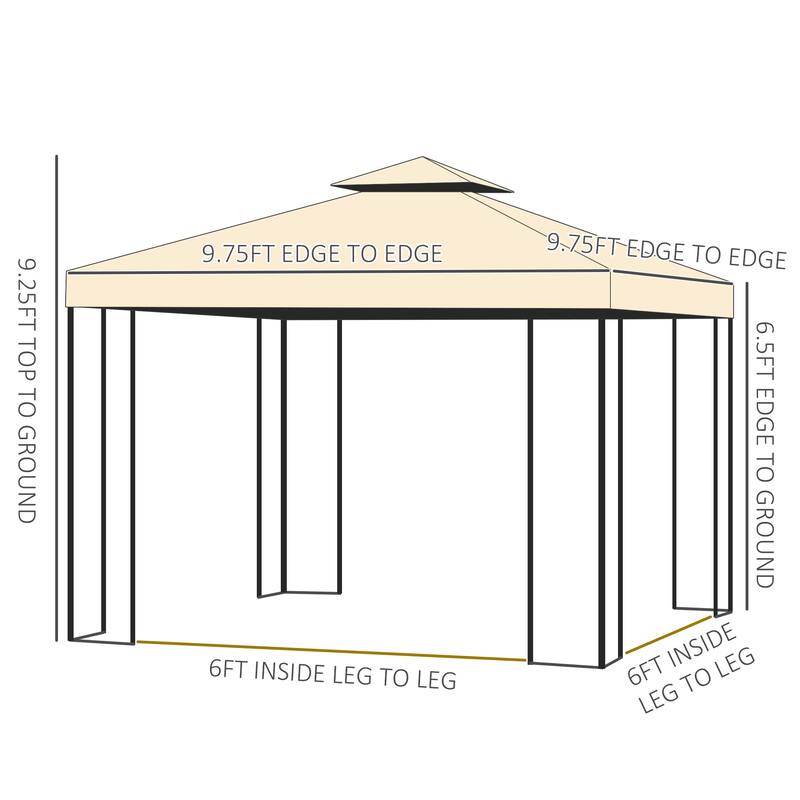 10' x 10' Double Roof Outdoor Gazebo Canopy Shelter