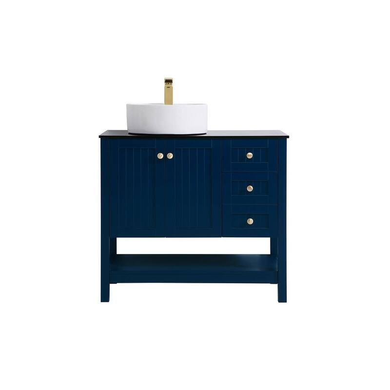 Elegant Lighting VF16236 Ralph 36" Free Standing Single Basin Vanity - Blue - Blue - Painted