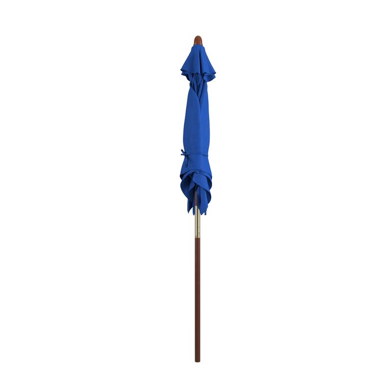 Port Lavaca 6ft Square, Sunbrella Fabric Wooden Patio Umbrella by Havenside Home, Base Not Included
