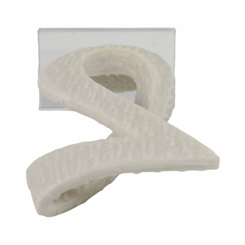 Resin Glass Decorative Object with Abstract Twist Design - 19" White - 8" x 5" x 19"