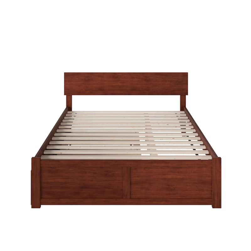 AFI Orlando Platform Bed with Footboard & Twin XL Trundle