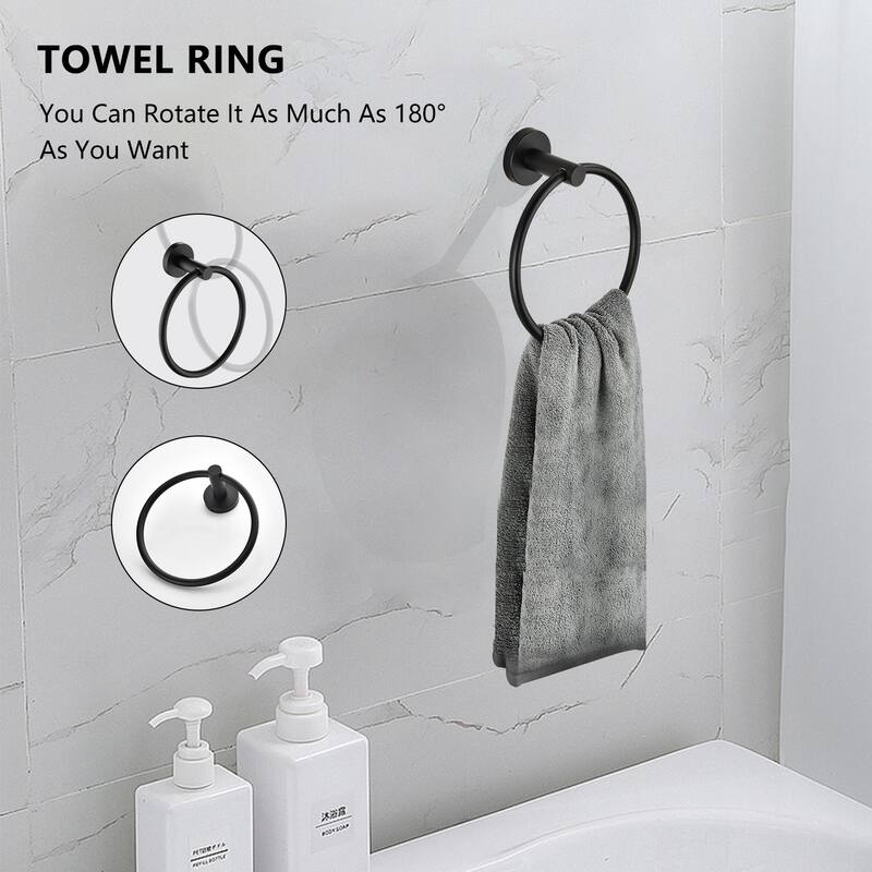3-Piece Bathroom Hardware Set Bathroom Hardware Accessories Sets SUS304 Stainless Steel Bath Shower Set - N/A
