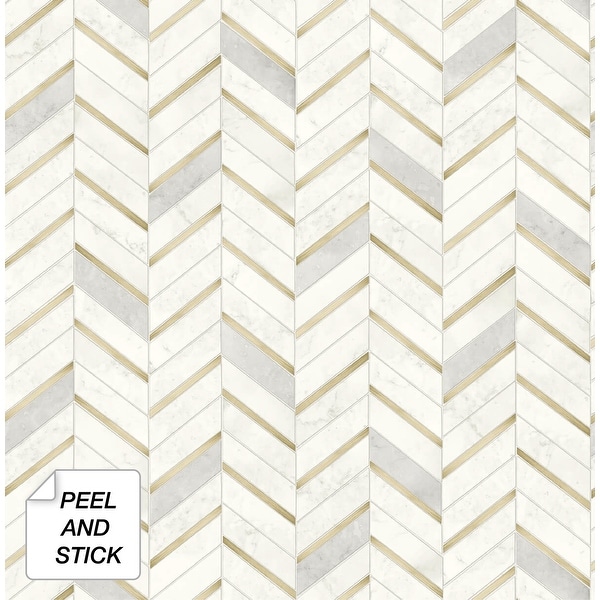 NextWall Chevron Marble Tile Peel and Stick Wallpaper. Opens flyout.