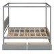 preview thumbnail 24 of 29, Full Size Platform Bed with 4 Drawers, Canopy Bedframe w/ 8 Support