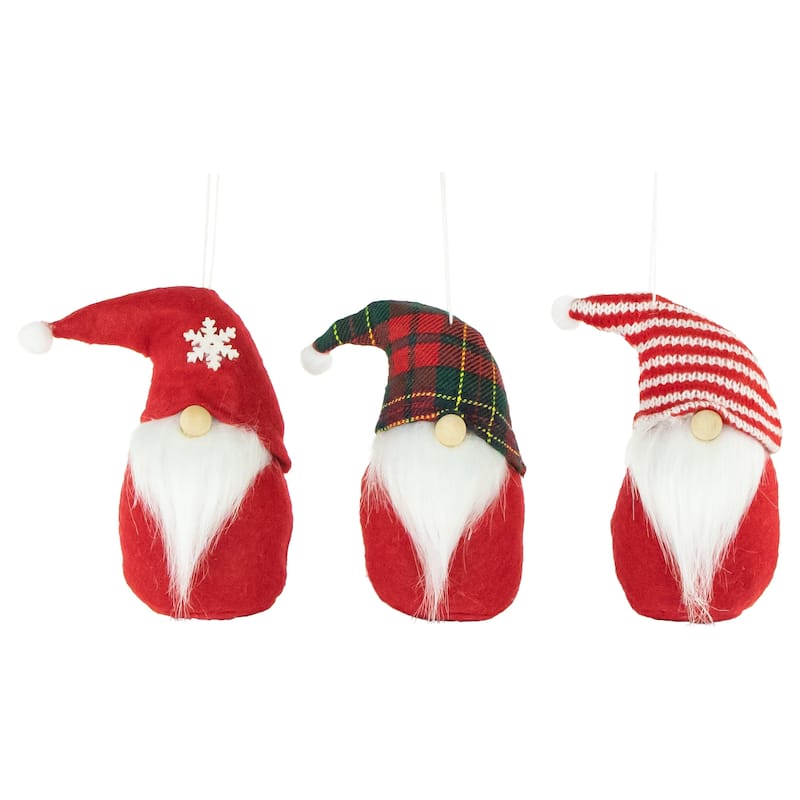Set of 3 Gnomes Plush Christmas Figures 4.5"