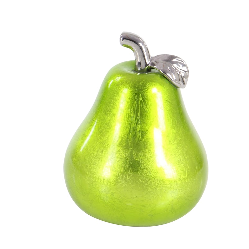 Copper Grove Kitty Red Ceramic Pear and Apple (Set of 2)