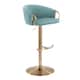Option Light Blue Velvet/Gold Metal/Rounded T